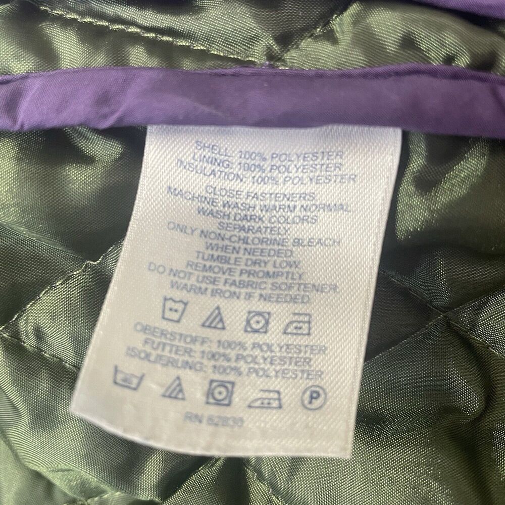 Lands End Jacket Womens XS 2-4 Purple Quilted Lightweight Casual Cozy Full Zip - Picture 4 of 8